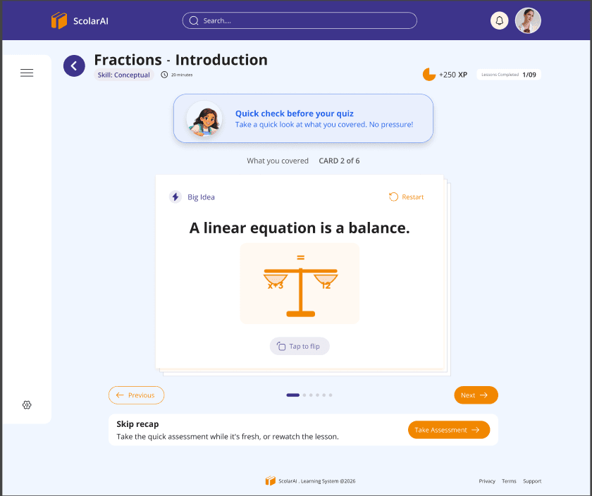 A ScolarAI lesson in progress